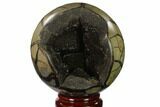 Polished Septarian Geode Sphere - Madagascar #137932-1